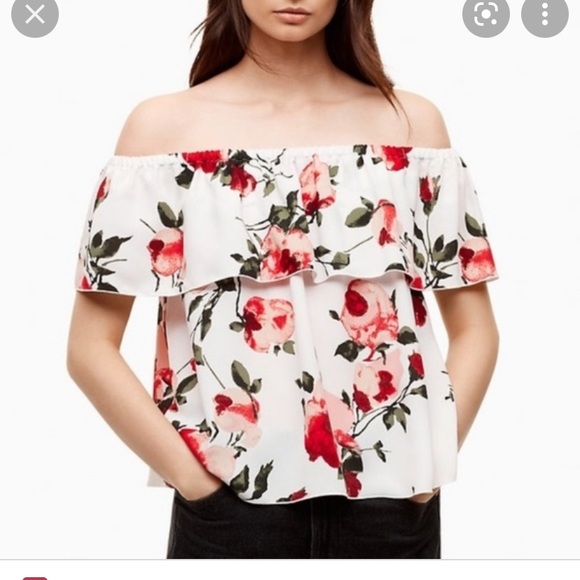 Wilfred off the shoulder floral cropped top - Picture 1 of 3